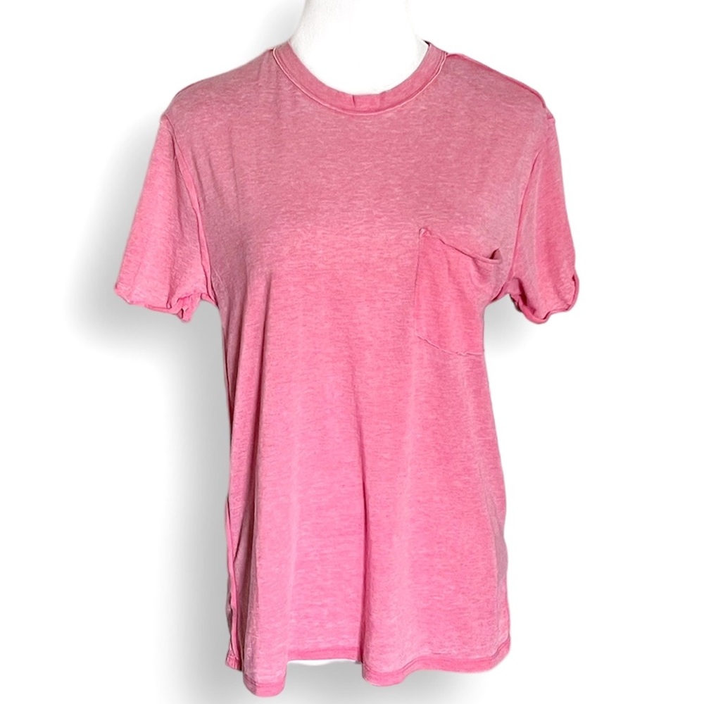 FREE PEOPLE WE THE FREE BELLA TEE PINK SPICED CORAL TEE SHIRT TOP OVERSI… - Picture 16 of 16